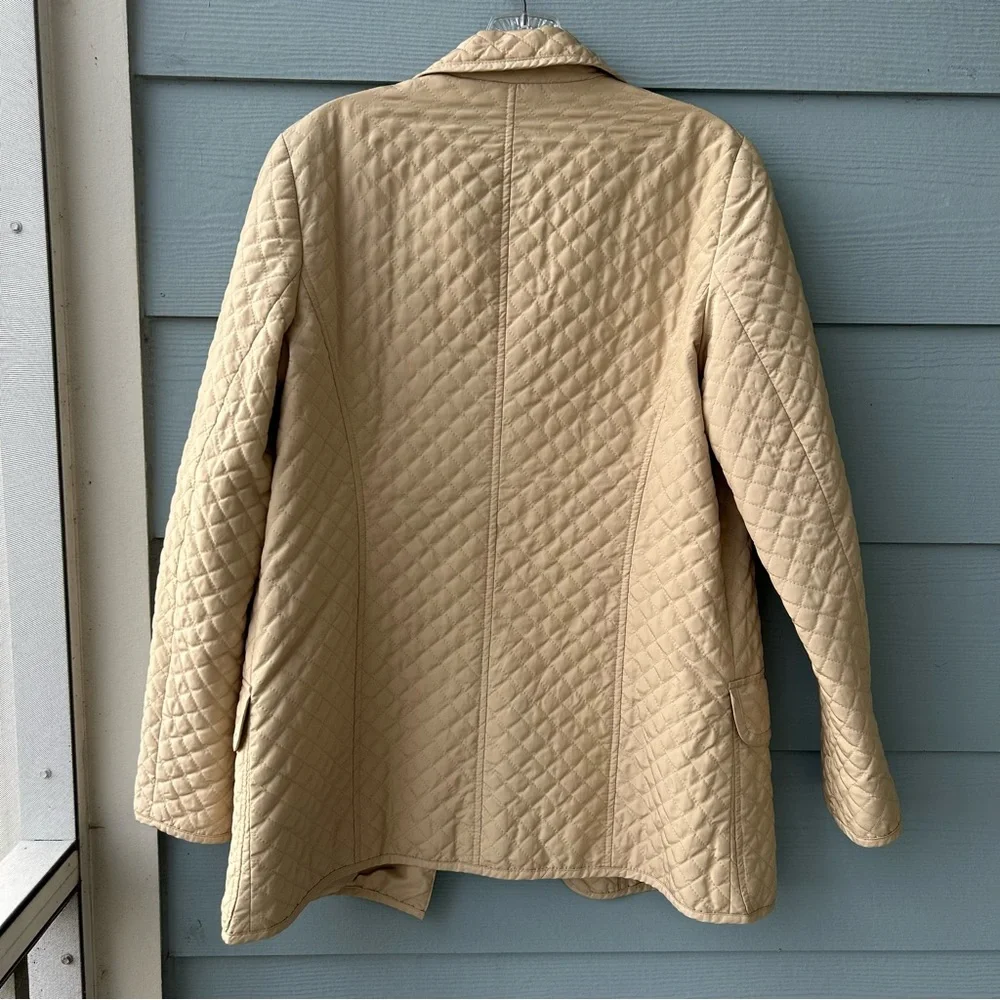 Talbots Quilted Beige Utility Jacket - Picture 3 of 10